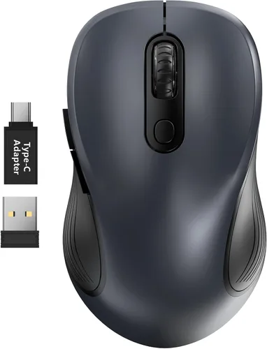 Vista 23 de Trueque - Ratón inalámbrico para laptop, ratón de computadora ergonómico de 2.4GHz con botones de atrás y adelante, 3 niveles de DPI ajustables, 6