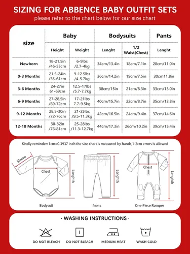 Vista 6 de Abbence Conjunto de 4 piezas de traje de Navidad para bebé, niña, niño, Año Nuevo, mi primera Navidad