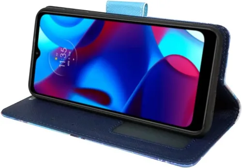 Vista 6 de Zase Funda tipo cartera para Motorola Moto G Play (2023)/Moto G Pure/Moto G Power (2022) Funda de piel sintética con función atril, ranura