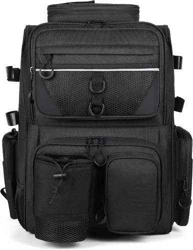 Vista 8 de Fishing Tackle Backpack With Rod Holders, Large 40L Fishing Backpack for Camping, Hiking