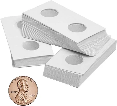 Vista 9 de Uncle Paul 90 soportes de cartón para monedas, 2 x 2 pulgadas, para cuarto Blanco