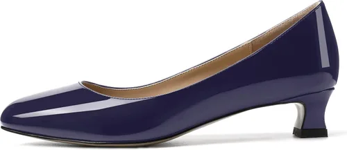 Vista 2 de SKYSTERRY Zapatos de vestir de oficina para mujer, con punta redonda, carretes de patente, tacón bajo, zapatos de vestir de oficina de 1.5 pulgadas