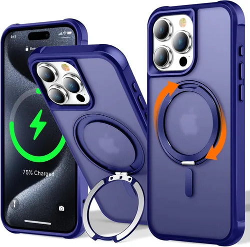 Vista 86 de UMIONE - Funda con diseño de anillo magnético giratorio de 360° para iPhone 11, soporte de bucle invisible integrado, compatible con Magsafe, funda