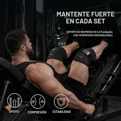 Vista 4 de GOUNOD Knee Sleeves for Weightlifting with Wraparound Straps 7mm