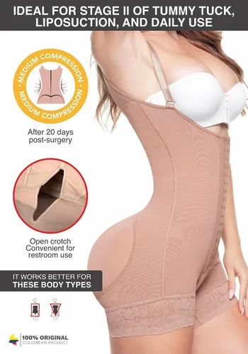 Vista 4 de Fajas Colombianas Reductoras y Moldeadoras Postparto Levanta Cola de Mujer Fajas para Mujer