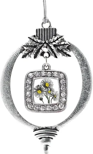 Vista 72 de Inspired Silver - Bon Voyage Cruise Ship Charm Ornamento – Adornos navideños cuadrados de plata con joyas de circonita cúbica