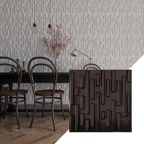 Vista 15 de Ekena Millwork 19 5/8 pulgadas de ancho x 19 5/8 pulgadas de alto, ladrillo escalonado EnduraWall decorativo 3D, cobre envejecido