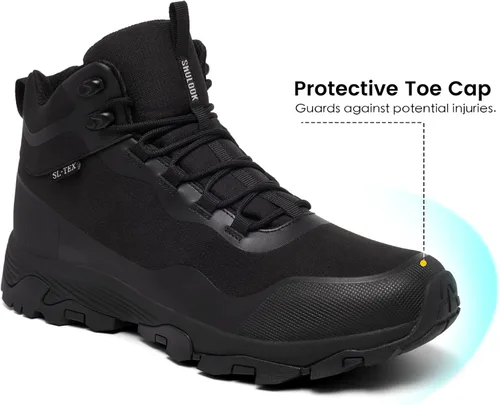 Vista 5 de Botas de senderismo impermeables SHULOOK para hombre, ligeras, transpirables, para el aire libre, senderismo, camping, montañismo