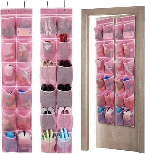 Vista 11 de GOMAJI Organizador de zapatos para colgar sobre la puerta con 12 bolsillos (2 unidades)