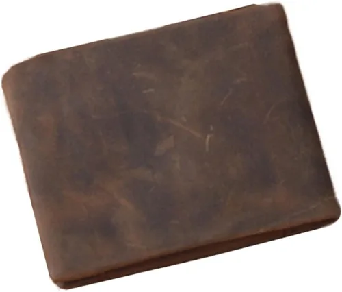 Vista 2 de Genda 2Archer Cartera de cuero para hombre, monedas, monedero plegable, Marrón