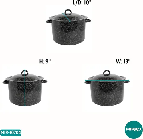 Vista 8 de MIRRO Olla esmaltada de 7.75 qt, color negro
