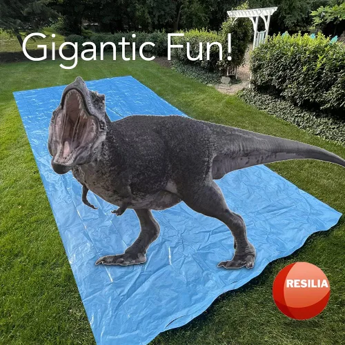Vista 7 de RESILIA - Tobogán acuático de césped súper deslizante XXL, 30 pies de largo x 8 pies de ancho, para adultos y adolescentes, color azul polvo
