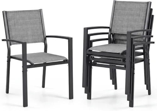 Vista 11 de Devoko Mesa de comedor al aire libre para 6, mesa de acero resistente a la Marrón