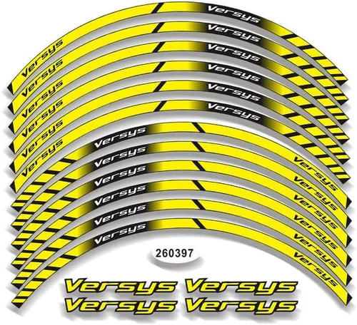 Vista 3 de Adhesivo reflectante para llantas de motocicleta, calcomanías de rayas de 17 pulgadas compatibles con Kawasaki VERSYS (A)