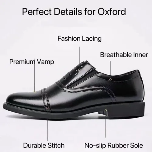 Vista 2 de Oxford - Zapatos de vestir para hombre, formales, de negocios, para boda, casual, modernos, color negro