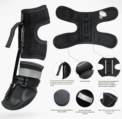 Vista 4 de Idepet - Correa de pie para perro (sin soporte para botas de nudillo), soporte para patas de botas de perro para soporte de piernas, zapatos