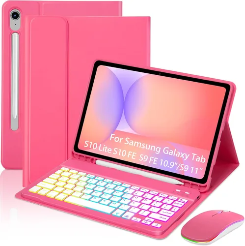 Vista 10 de EAMPANG Funda con teclado Trackpad Mouse para Samsung Galaxy Tab S10+ Plus/S9 FE+ Plus/S9+ Plus/S8+ Plus/S7 FE/S7+ Plus 12.4 pulgadas, Smart