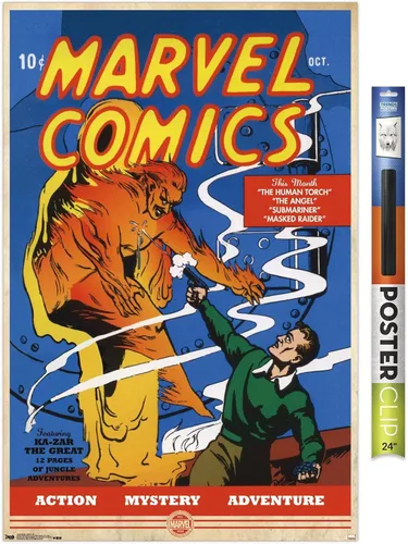 Vista 19 de Trends International Marvel Comics - Póster de pared de The Very First Marvel Comics #1, 14.725 x 22.375 pulgadas, versión enmarcada de madera