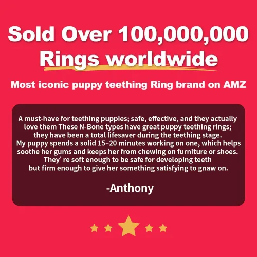 Vista 8 de Aro para dentición para mascotas N-Bone, con sabor a pollo