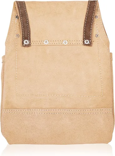Vista 3 de LAUTUS Bolsa de cuero para herramientas Carpintero, construcción, enmarcadores, manitas 2 soportes para martillos, 10 bolsillos