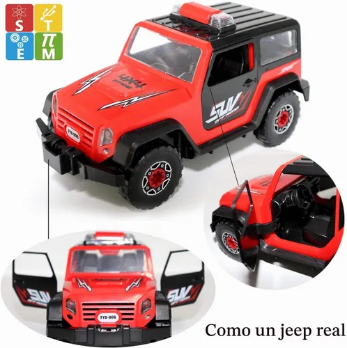 Vista 3 de FYD Juego de Construcción de Desmontaje 2en1 Jeep con Juego de Montaje STEM para Aprender Jugando con Taladro Funcional con Batería - Juguete