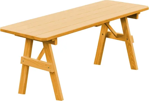 Vista 12 de Furniture Barn USA Mesa tradicional de pino tratado a presión de 4 pies, tinte de cedro mancha de cedro