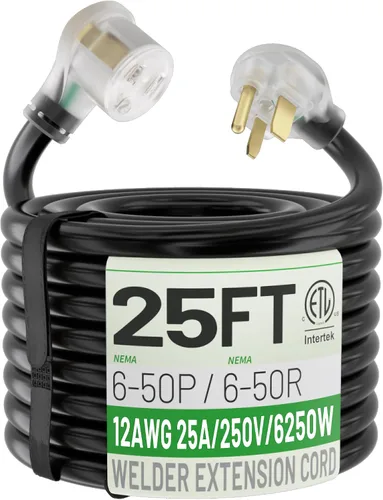 Vista 10 de 8/3 AWG 50FT 6-50P/R Cable de extensión de soldador 40A 250V con LED