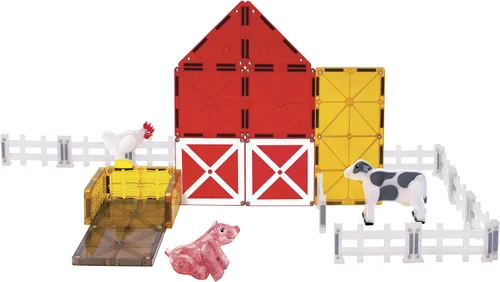 Vista 6 de MAGNA-TILES Farm Animals - Juego de construcción magnética de 25 piezas, la marca original de construcción magnética