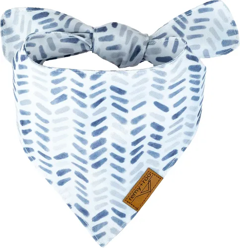 Vista 4 de Remy+Roo Bandanas clásicas de verano para perros, grandes, paquete de 4, cuadros y hojas