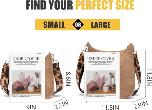 Vista 3 de Bolso bandolera retro de cuero vegano para mujer, con correa de hombro de leopardo romovable