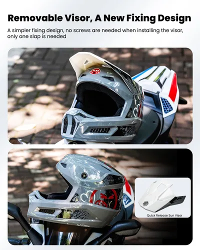 Vista 5 de ILM Cascos de Motocross Juveniles para Niños Casco ATV Motocross BMX Fuera de Carretera Motocicleta con Gafas, Guantes y Máscara DOT Modelo MT601Y