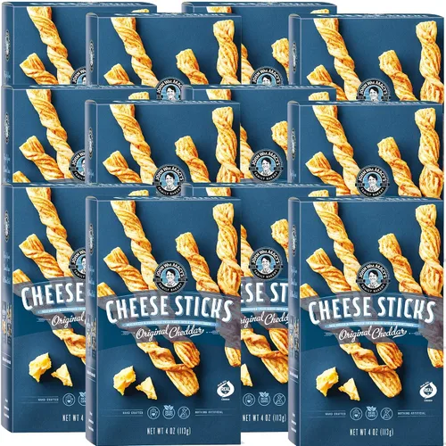 Vista 11 de John Wm. Macy's - Palitos de Queso Cheddar Originales - Hechos a Mano, Sin OGM, y Nada Artificial - Hechos con Queso Real - Cajas de 4 oz. - Paquete