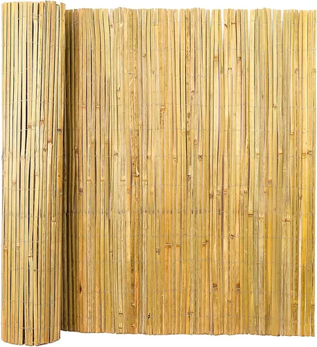 Vista 9 de Rejilla de Listones de Bambú Natural, Panel de Valla de Bambú de 4 Pies x 13 Pies para Valla de Privacidad de Jardín para Interior o Exterior