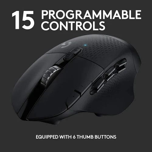 Vista 2 de Logitech G G604 Lightspeed - Mouse inalámbrico para juegos con 15 controles programables, hasta 240 horas de duración de la batería, modos
