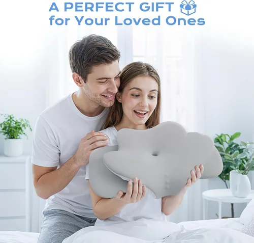 Vista 7 de Almohada cervical refrescante para dormir, almohadas ergonómicas de espuma viscoelástica para apoyo del cuello y alivio del dolor, almohadas Blanco
