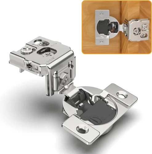 Vista 12 de Chibery Paquete de 10 bisagras ocultas de cierre suave 4D de 1 pulgada para puerta de marco facial, velocidad de cierre ajustable, bisagras