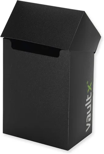 Vista 6 de Vault X Pequeña caja de cubierta estándar con 100 fundas negras, se adapta a más de 60 tarjetas coleccionables con funda (negro)
