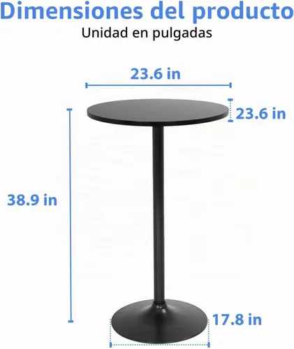 Vista 3 de FDW - Juego de 2 mesas de bar de pub de 40 pulgadas de altura, mesas de cóctel redondas de bistró para comedor de cocina en el hogar