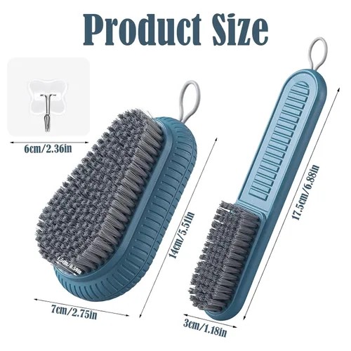 Vista 2 de 2 cepillos de uñas resistentes para limpiar las uñas, cepillo de uñas azul, cerdas rígidas duraderas, cepillo de limpieza de manos, cepillo de uñas