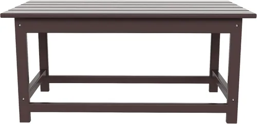 Vista 6 de HDPE Laguna Outdoor Poly Adirondack Mesa de centro color marrón oscuro
