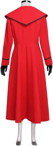 Vista 3 de Mujer Mary Poppins Traje Vestido Rojo Chaqueta Rojo Cosplay
