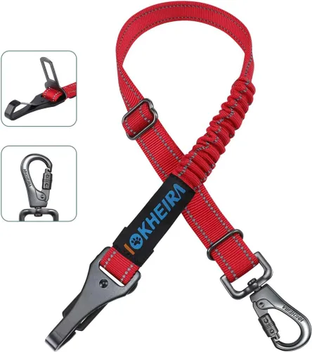 Vista 9 de Cinturón de seguridad para perro, arnés de automóvil 3 en 1 para perros, cinturón de seguridad ajustable para automóvil, tela elástica de nailon