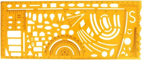 Vista 16 de Utoolmart Plantillas geométricas de dibujo, regla de medición, herramientas de dibujo con conjunto de geometría, círculo, plantillas