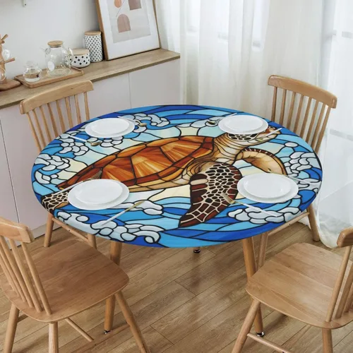 Vista 32 de Decorative Round Tablecloth Fitted Elastic 26" - 30" Butterfly Waterproof Table Cloth Cover Stretch Table Pad Cover for Parties Weddings Banquet