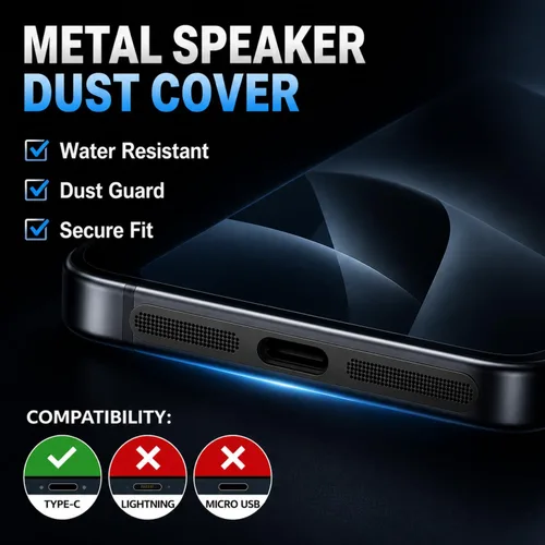 Vista 3 de Paquete de 4 tapas USB C para puerto USB C, cubierta de puerto de carga tipo C con cubierta antipolvo para altavoz, accesorios de teléfono