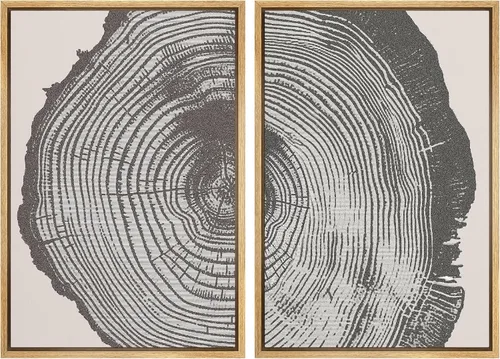 Vista 37 de IDEA4WALL Lienzo Enmarcado Impreso Arte de Pared Set Paisaje de Hojas de Palma de Selva de Mediados de Siglo Naturaleza Silvestre Ilustraciones Arte