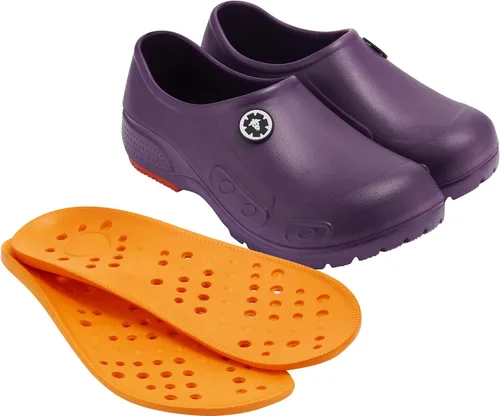 Vista 6 de YUNGPRIME Zapatos de trabajo antideslizantes para hombre y mujer, para enfermería, zapatos de chef