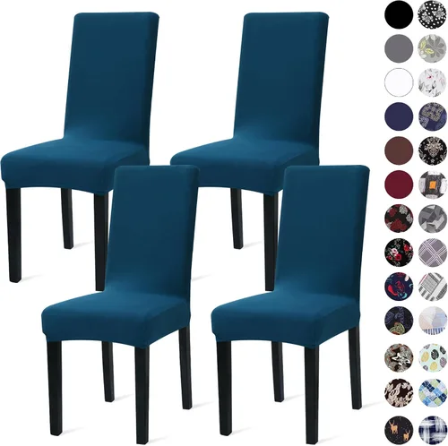 Vista 62 de Sufdari Juego de 2 fundas para sillas de comedor, fundas para sillas de cocina, fundas para sillas Parsons, protectores de sillas de elastano
