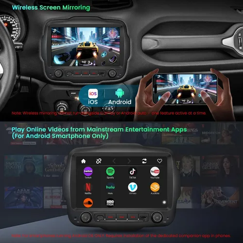 Vista 6 de XTRONS Estéreo para automóvil Linux de 9 pulgadas, Jeep Renegade 2015-2020