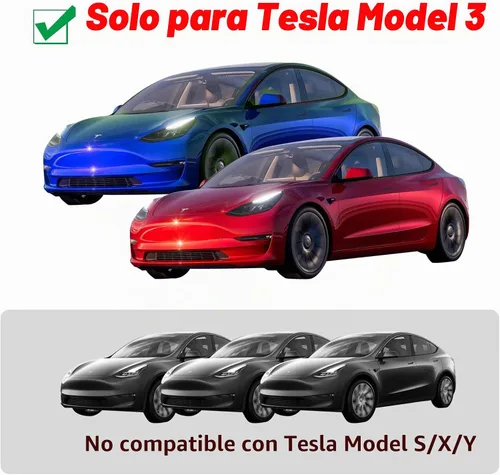 Vista 5 de Accesorios de emblema para Tesla Model 3 Logo Sticker 2023 2022-2017 Model 3 Calcomanías (negro)